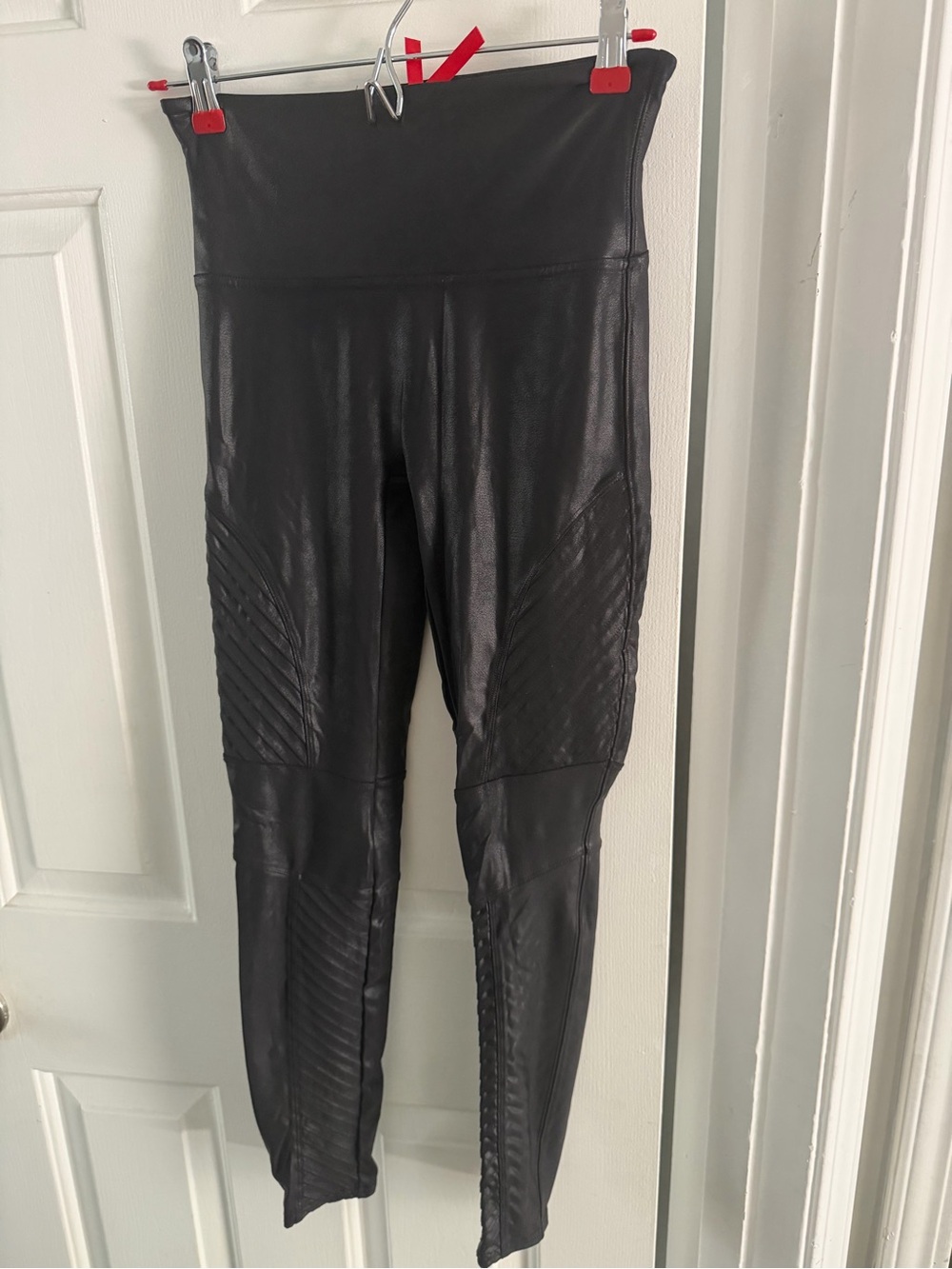 Spanx black leather leggings
